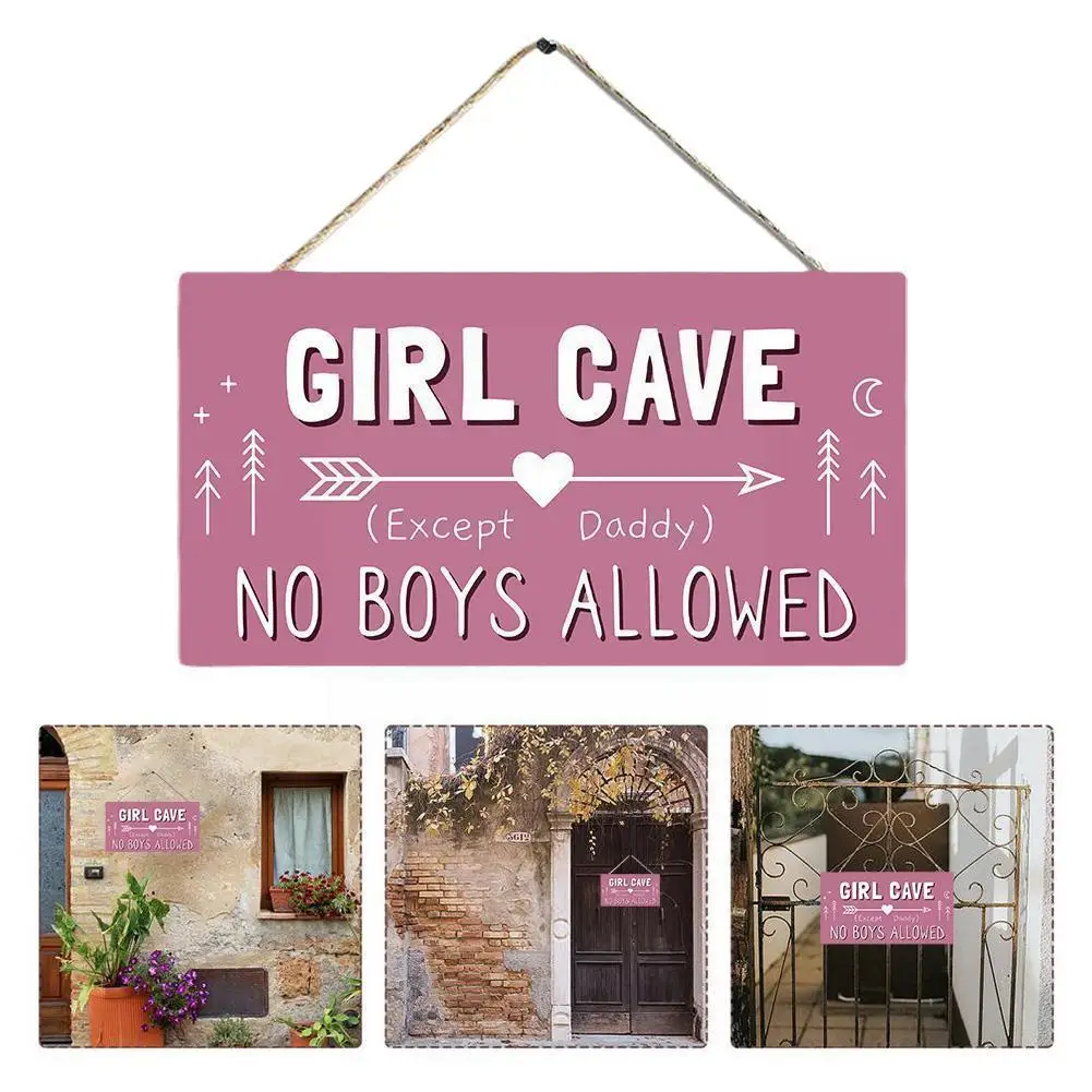 

Girls Cave / NO TRESPASSING Signs Decorative Plaque For Girls Cave Home Decor Room Door Hanging Decoration I3J0 A6F5
