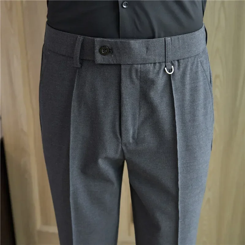 Однотонные облегающие классические брюки