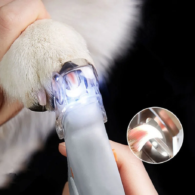 

Safe Pet Nail Clippers Professionals Grooming Led Light Dog Nail Trimmer Animals Paw Sharpener Scissors Fingernail Care Grinder