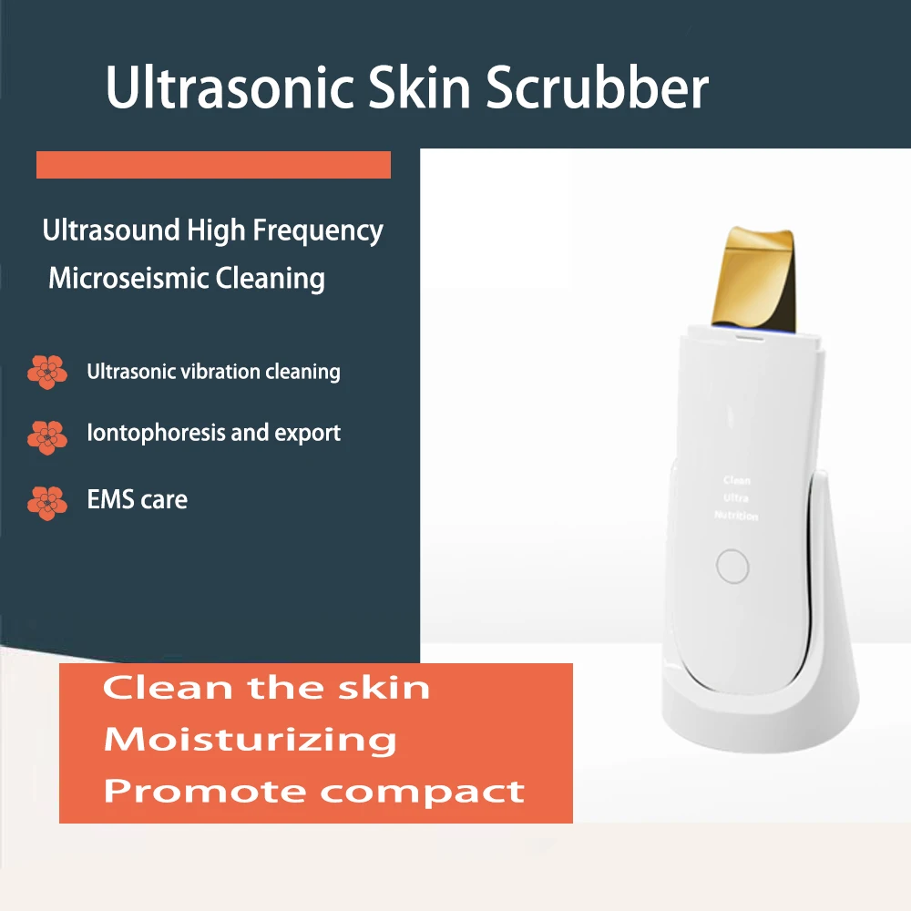 Ultrasonic Skin Scrubber Deep Face Cleaning Machine Peeling Shovel Facial Pore Cleaner Face Skin Scrubber Lift Beauty Instrument