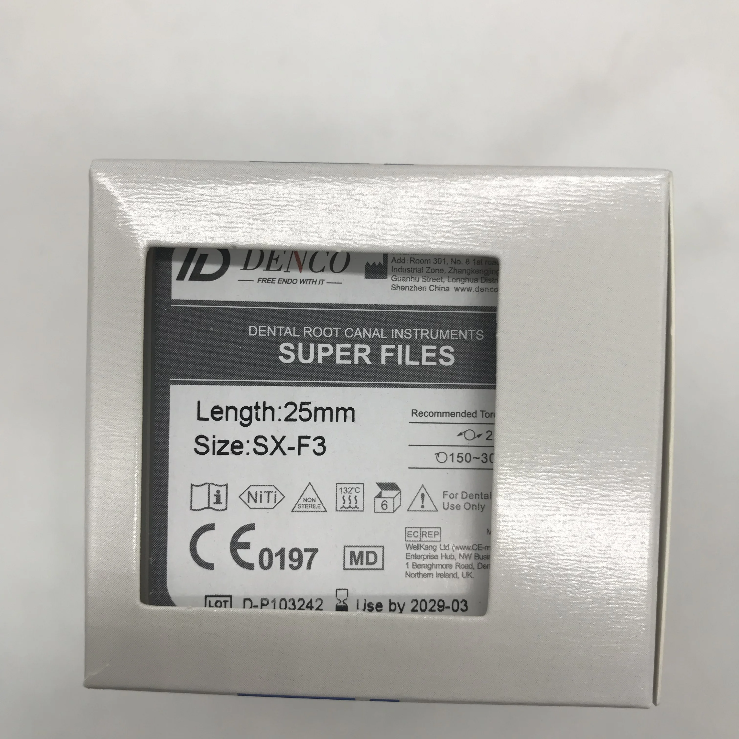 Инструменты для корневых каналов зубов Denco Niti Super Files Ассорти SX-F3 25 мм