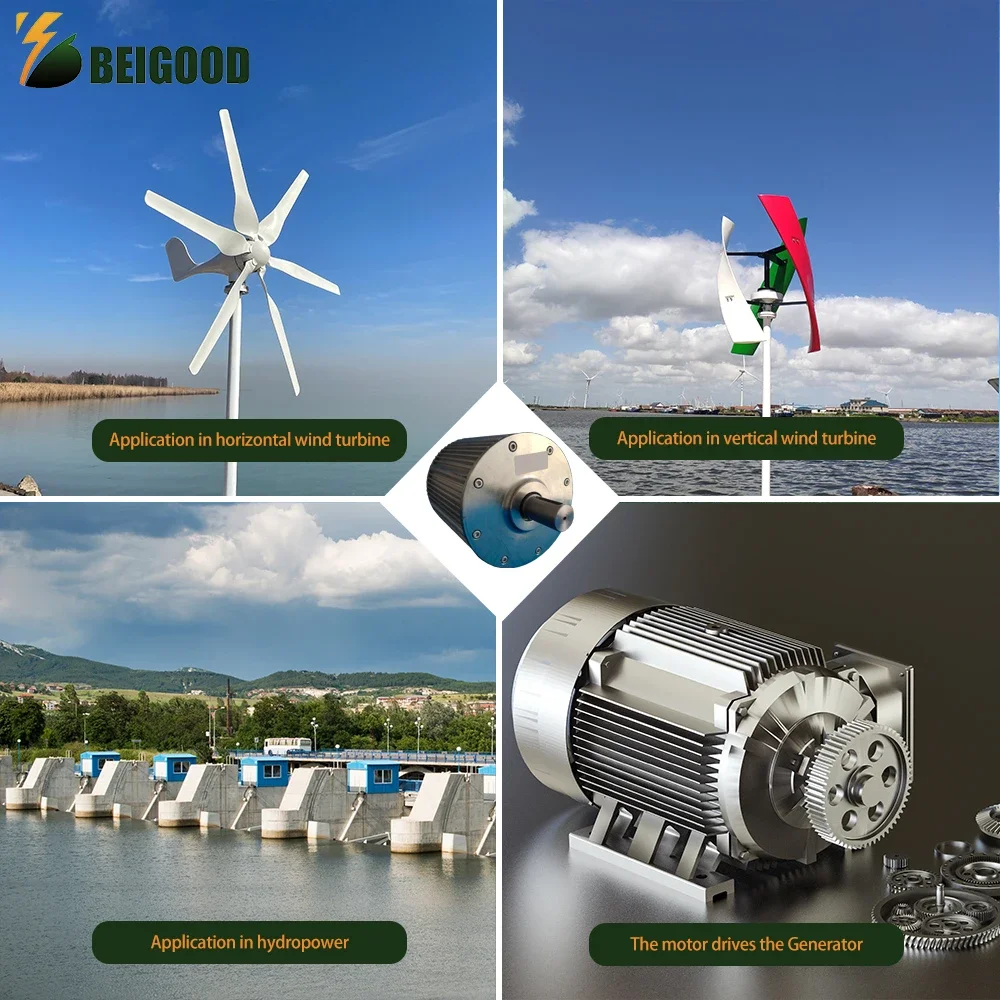 Низкоскоростной 30 кВт 20 110 В 120 220 380 безредукторный генератор с постоянными