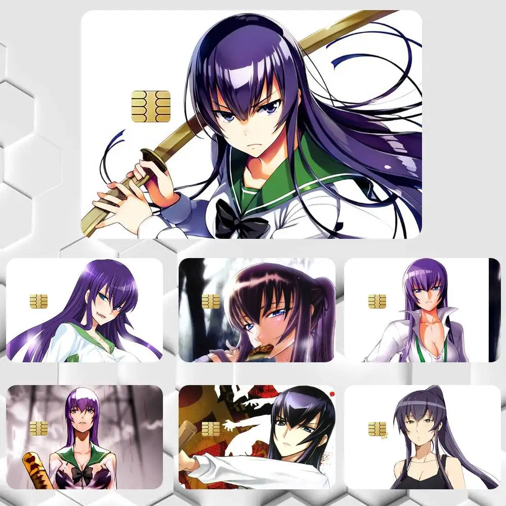 Фото Водонепроницаемые наклейки-пленки Saeko Busujima Highschool of the Dead для кредитных и дебетовых карт №1