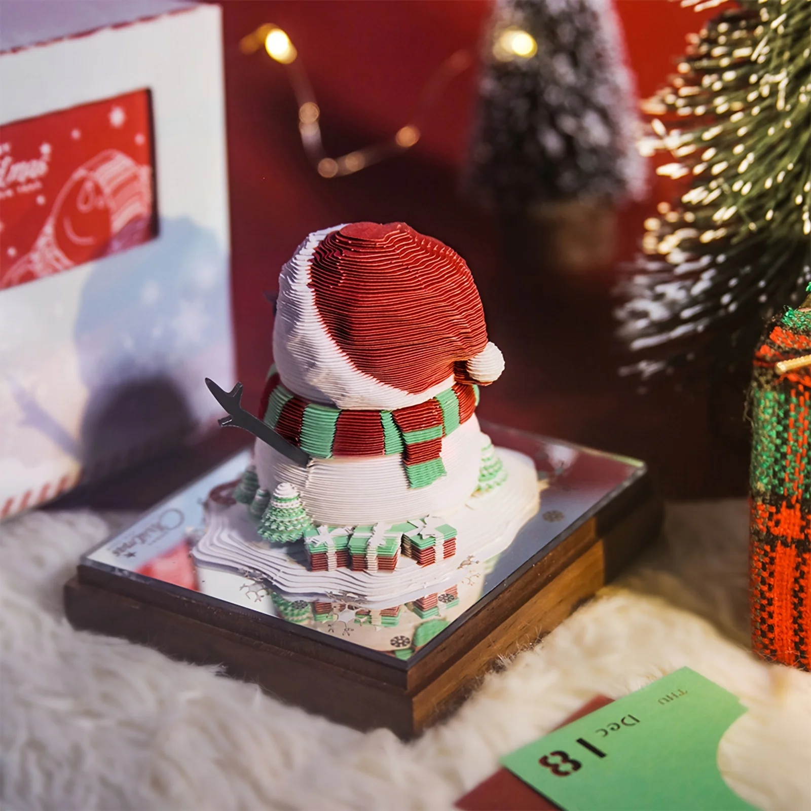 Всплывающий 3D-календарь в виде снеговика на 2023 год резной бумажный календарь