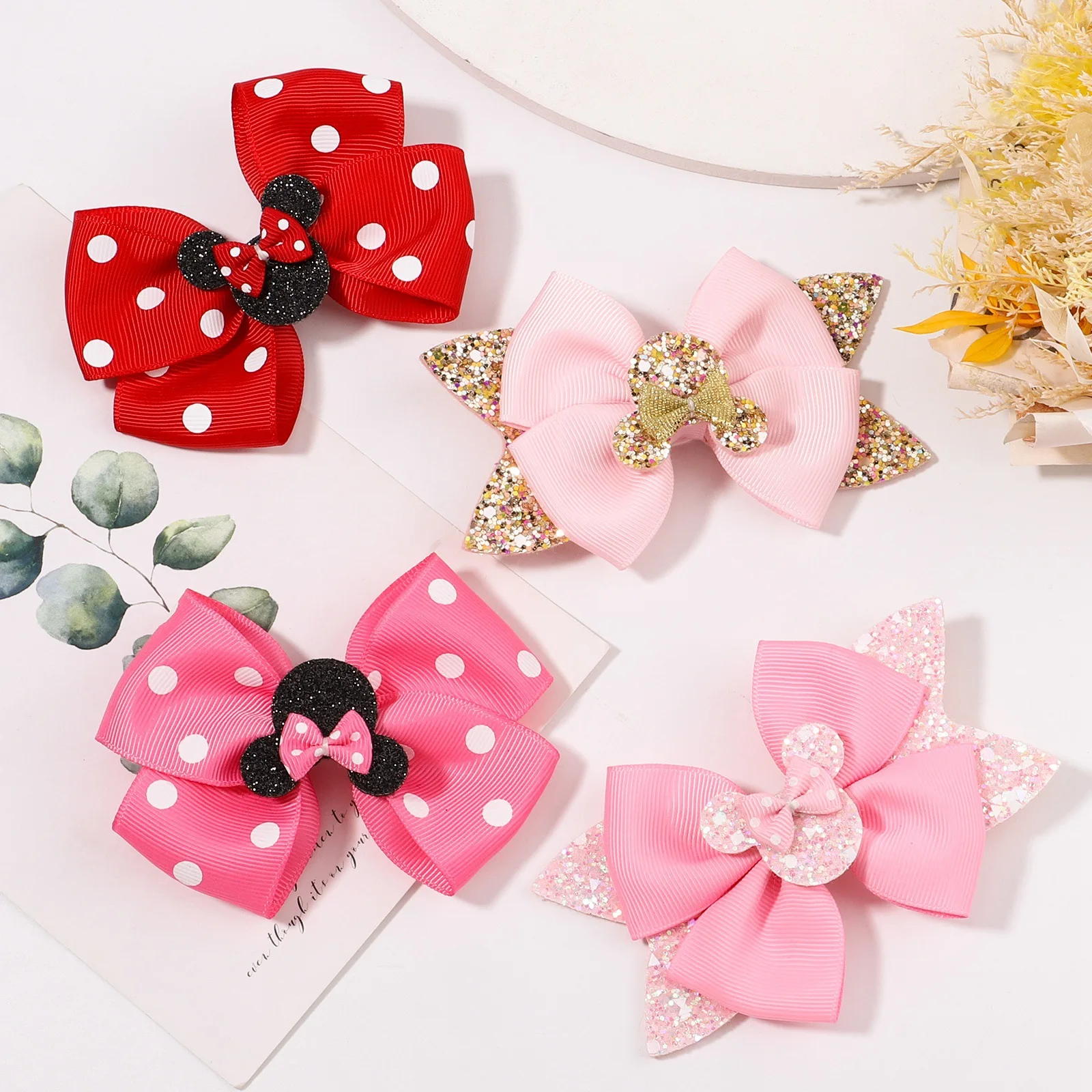 

1Pcs New Cute Bows Hairpin Barrettes Headwear Cartoon Ribbon Bowknot Hair Clips For Baby Girls Handmade Kids Hair Accessories