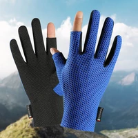 1 pair anti slip fishing gloves 2 cut finger skidproof resistant outdoor sport for mens two finger riding sun protection gloves