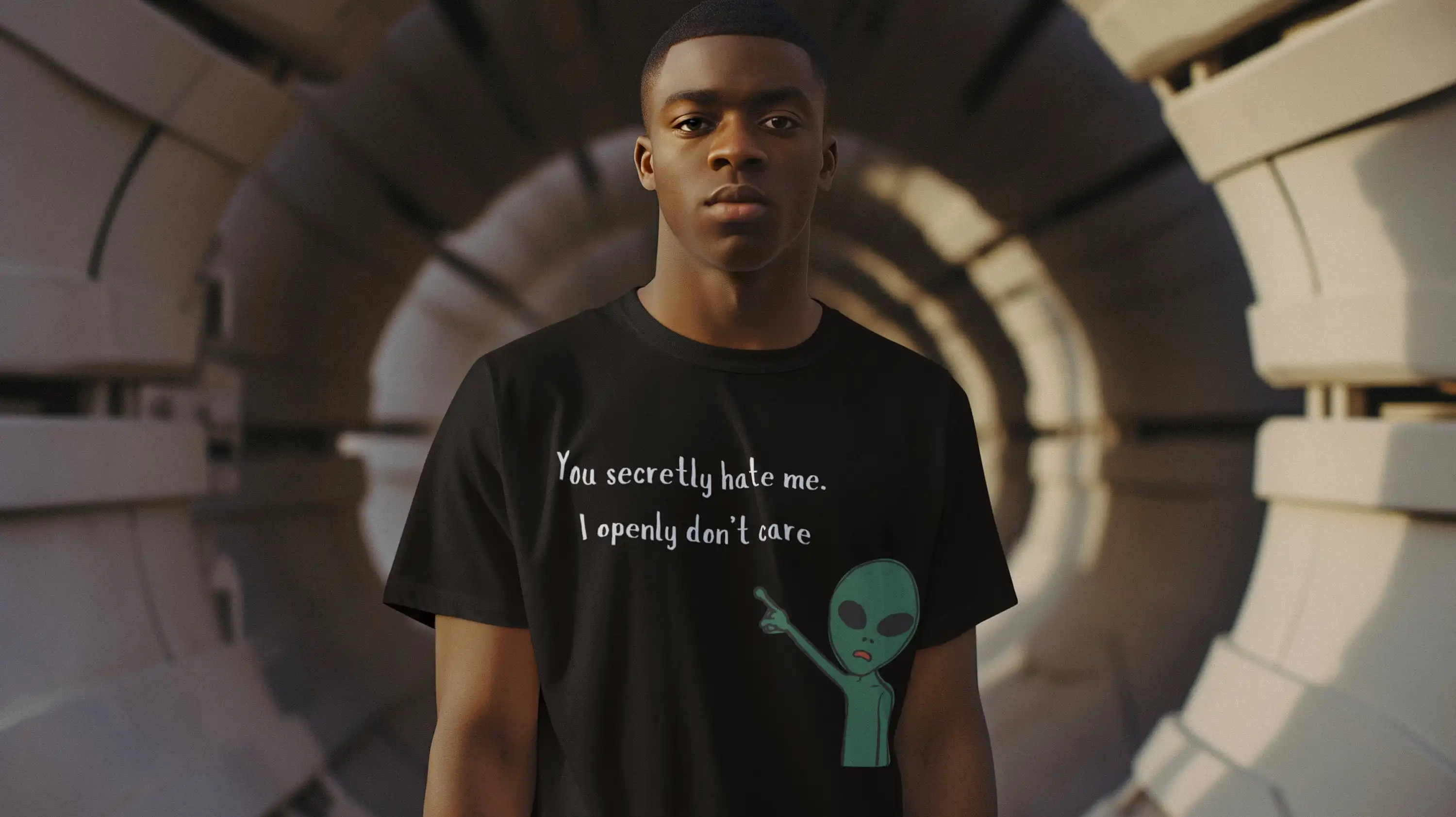 Футболка Cheeky Alien You Secretly Hate Me I Openly Dont Care Забавный дефициант и саркастичный для тех