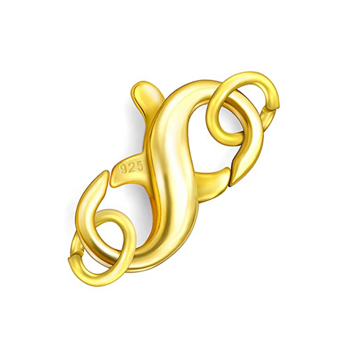 

S925 Double Opening Lobster Clasp Sterling Necklace Bracelet Extender Clasps and Closures for DIY Gold