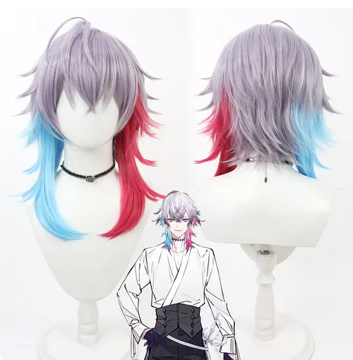 Gavis Bettel косплей парик Vtuber светильник Фиолетовый Красный Синий Смешанные