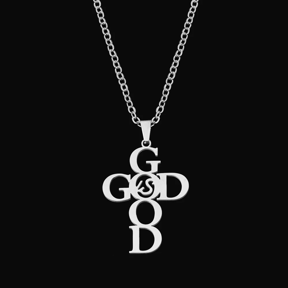Ожерелье из нержавеющей стали золотой серебряный цвет хорошее &amp Бог Подвеска