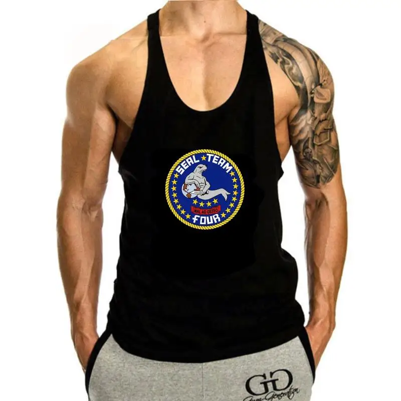 

2024 Hot Sale 100% cotton Seal Team 4 - US Navy - Mens tank top men tank top men