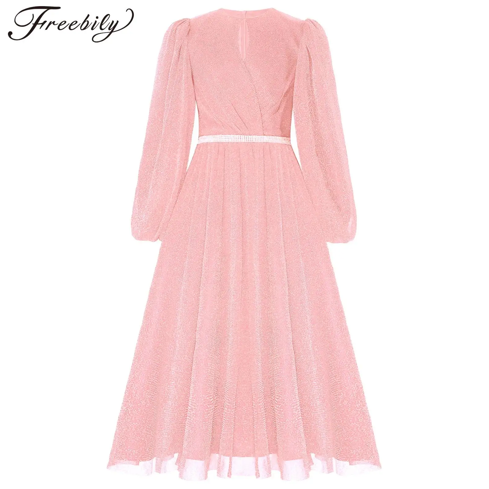 Вечернее платье для девочек детское с длинными пышными рукавами вечернее