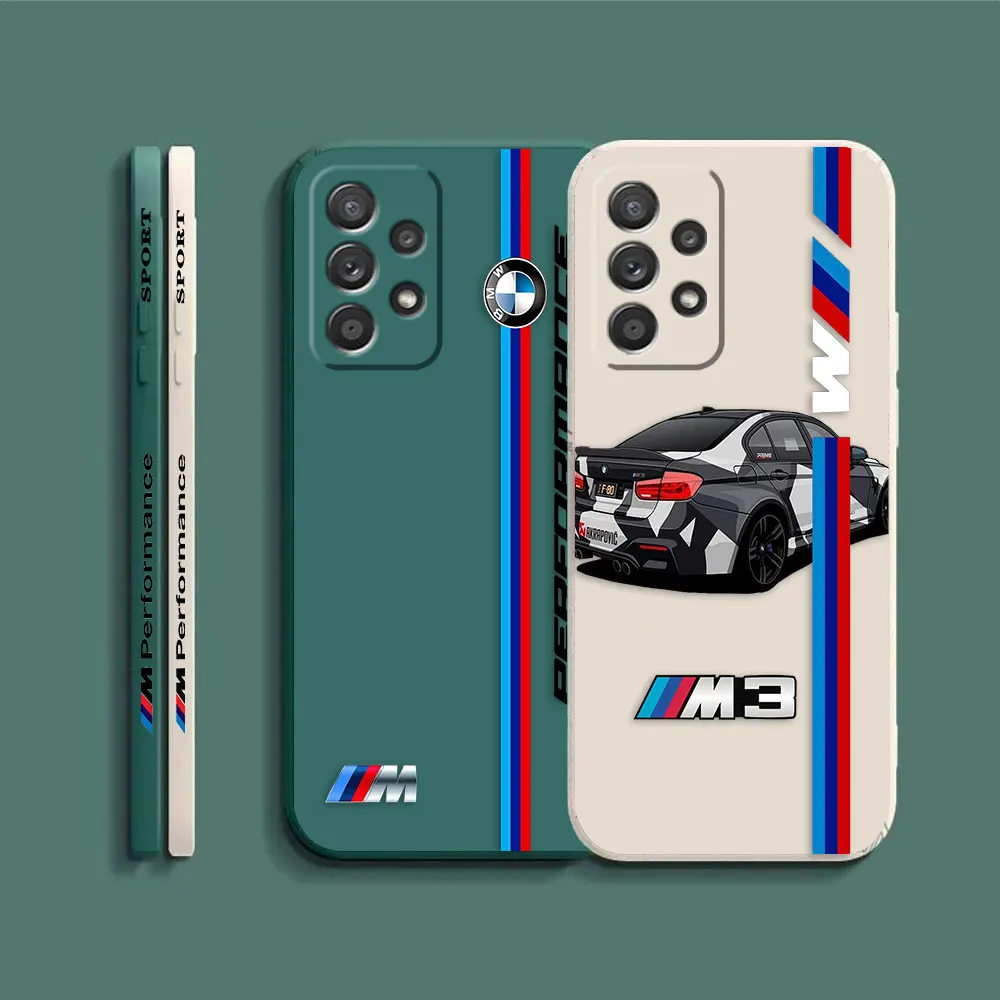 Case For Samsung Galaxy A91 A14 A73 A72 A71 A53 A52 A51 A42 A33 A32 A22 A21S A715F A52S A22S 4G 5G Case Luxury M3-BMW Sports Car