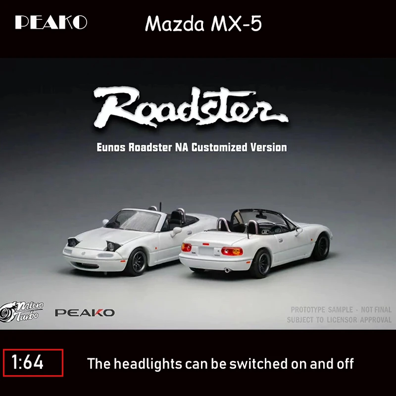 

Peako 1:64 Model Car Mazda MX-5 Eunos Roadster Refiting Miata Alloy Die-cast Running Vehicle Display Collection