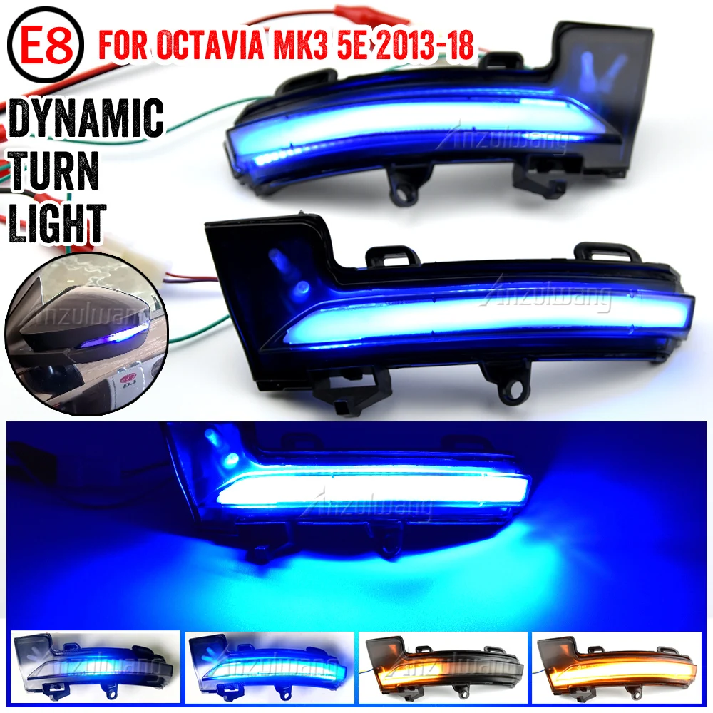 

Dynamic LED Turn Signal Blinker for Skoda Octavia Mk3 A7 5E Side Mirror Light for VW T-roc Troc 2014 2015 2017 2018 2019 2020