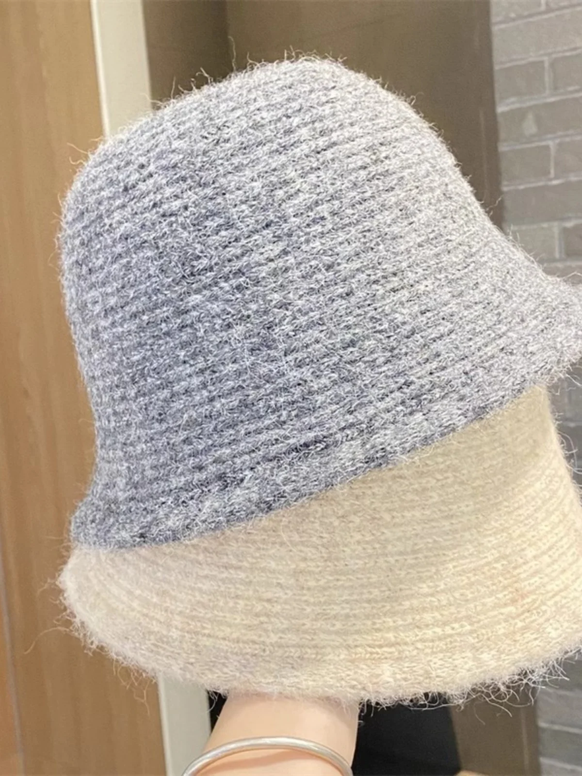 Корейская однотонная вязаная Рыбацкая шапка Sle новинка Женская осенне-зимняя