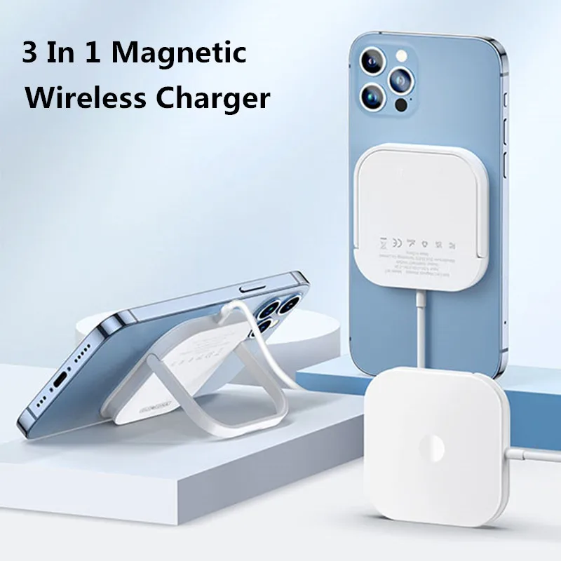 

3 In 1 Magnetic Wireless Charger Stand For iPhone12 13Pro Max Macsafe Charging Holder Mount For Magsafe Apple watch AirPods Pro
