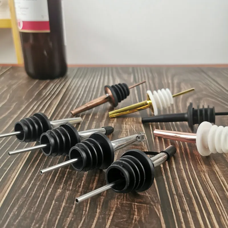 

2Pcs For The Bartender Liquor Pourer Cork Spout Stainless Steel Wine Bottle Stopper Wine Corks Cocktail Bar Accessorie