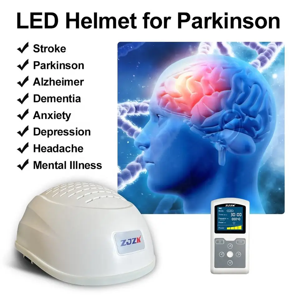 

ZJZK 810nm Red Light Photobiomodulation Brain Helmet for Parkinson Stroke Alzheimer Neuro Stimulator Mental Illness Treatment