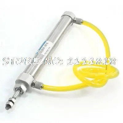 

16mm Bore 100mm Stroke 1.0Mpa Pneumatic Cylinder w Clear Yellow 6mmx4mm PU Tube