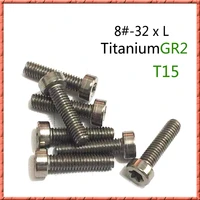 50pcslot 8 32xl titanium gr2 american pure t15 screws cylindrical head plum groove screw iso14580 ti torx grooved screw