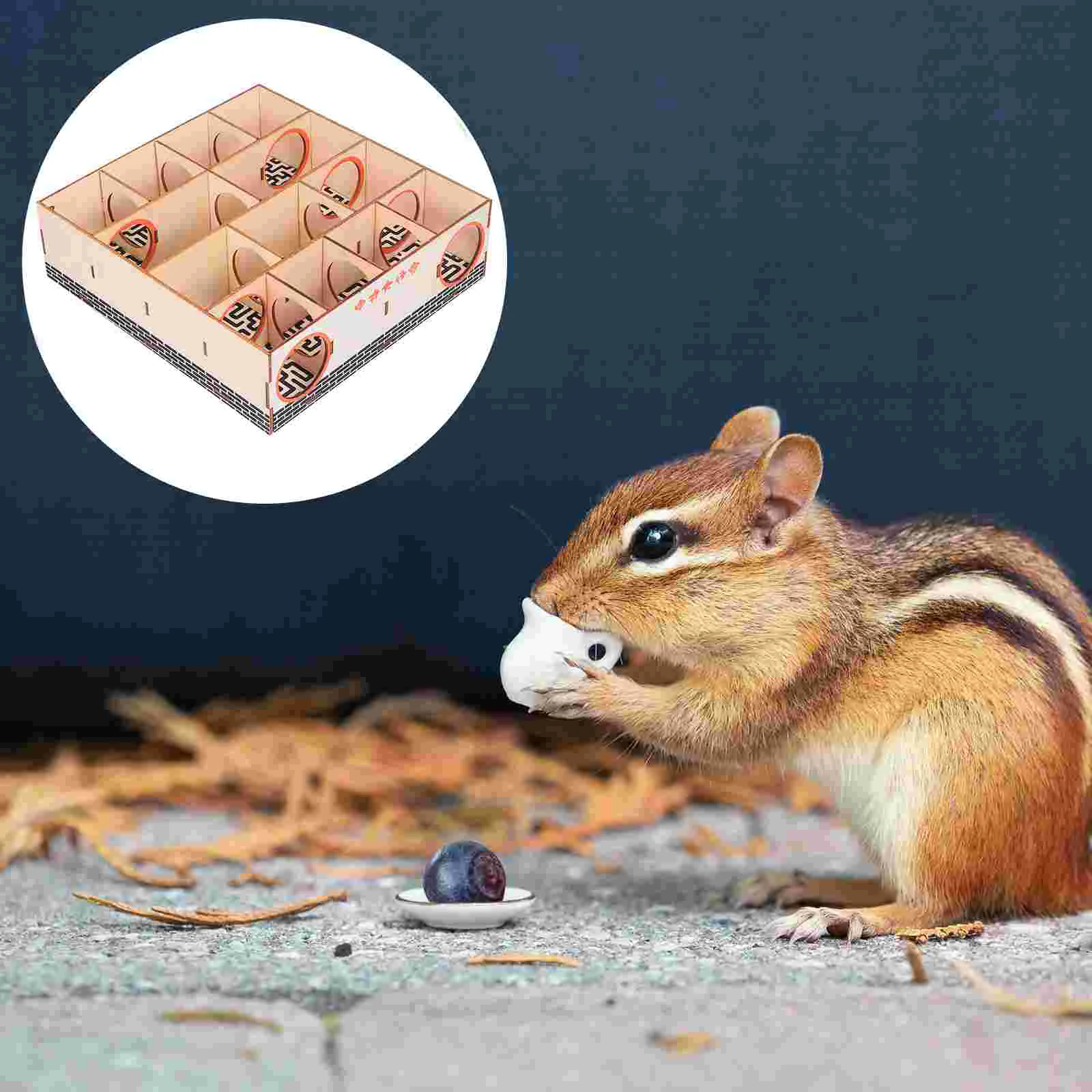 

Wooden Maze Tunnel for Dwarf Hamster Gerbil Rat Small Activity Play Hamster House Cage 20. 8cm* 19. 8cm* 6cm