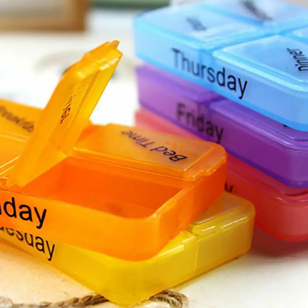 

Organizer Dispenser Pill Case Weekly Sorter Tablet Organiser Medicine Holder 7 Day Pill Box Medicine Tablet Storage