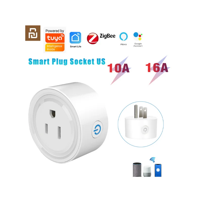 

Умная розетка Youpin с американской вилкой, Wi-Fi/Zigbee, 16 А