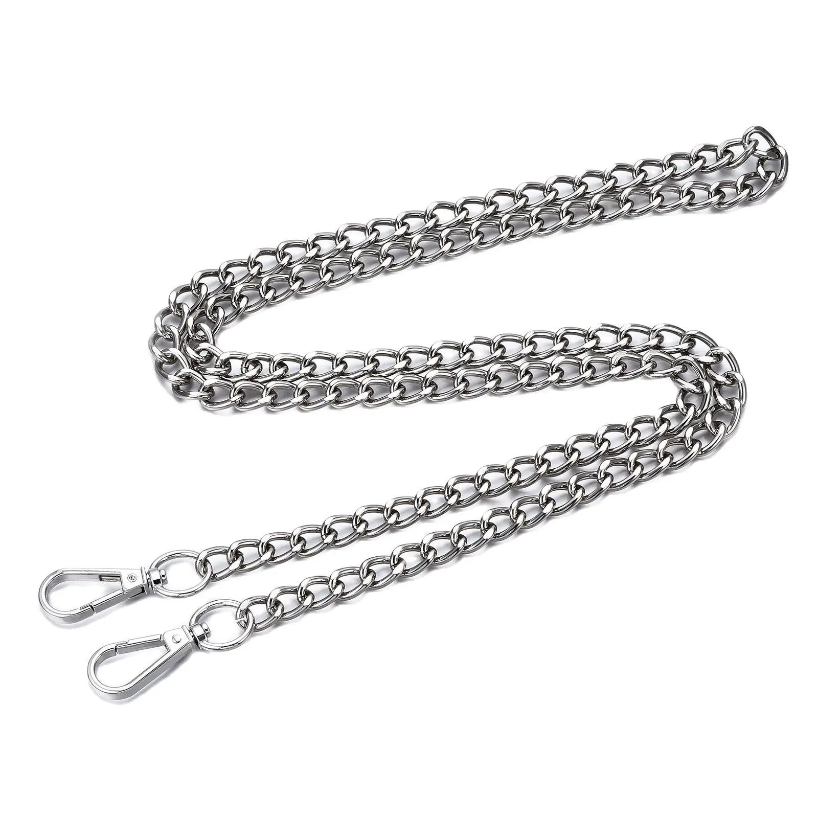 

120cm Bag Chains Straps Metal Bag Chains Iron Curb Link Chains With Alloy Swivel Clasps For Women Bag Replacement Accessories