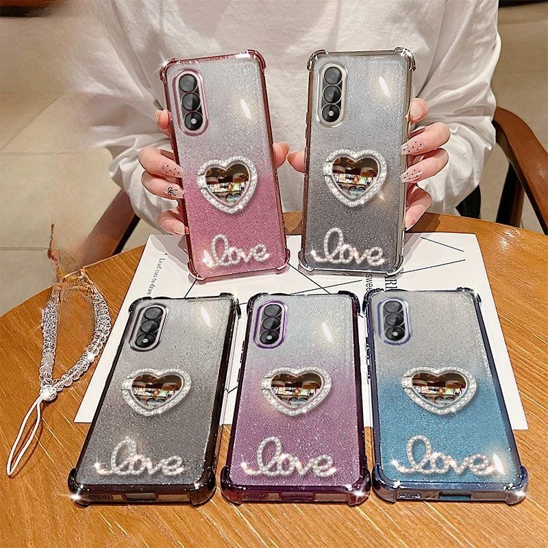 Фото 3D-чехол-браслет Love Mirror для OnePlus One Plus 1+ Turbo 6V 6 6T 5 4 3 2 Pro, противоударный, с блестками, силиконовый, с гальваническим покрытием №2