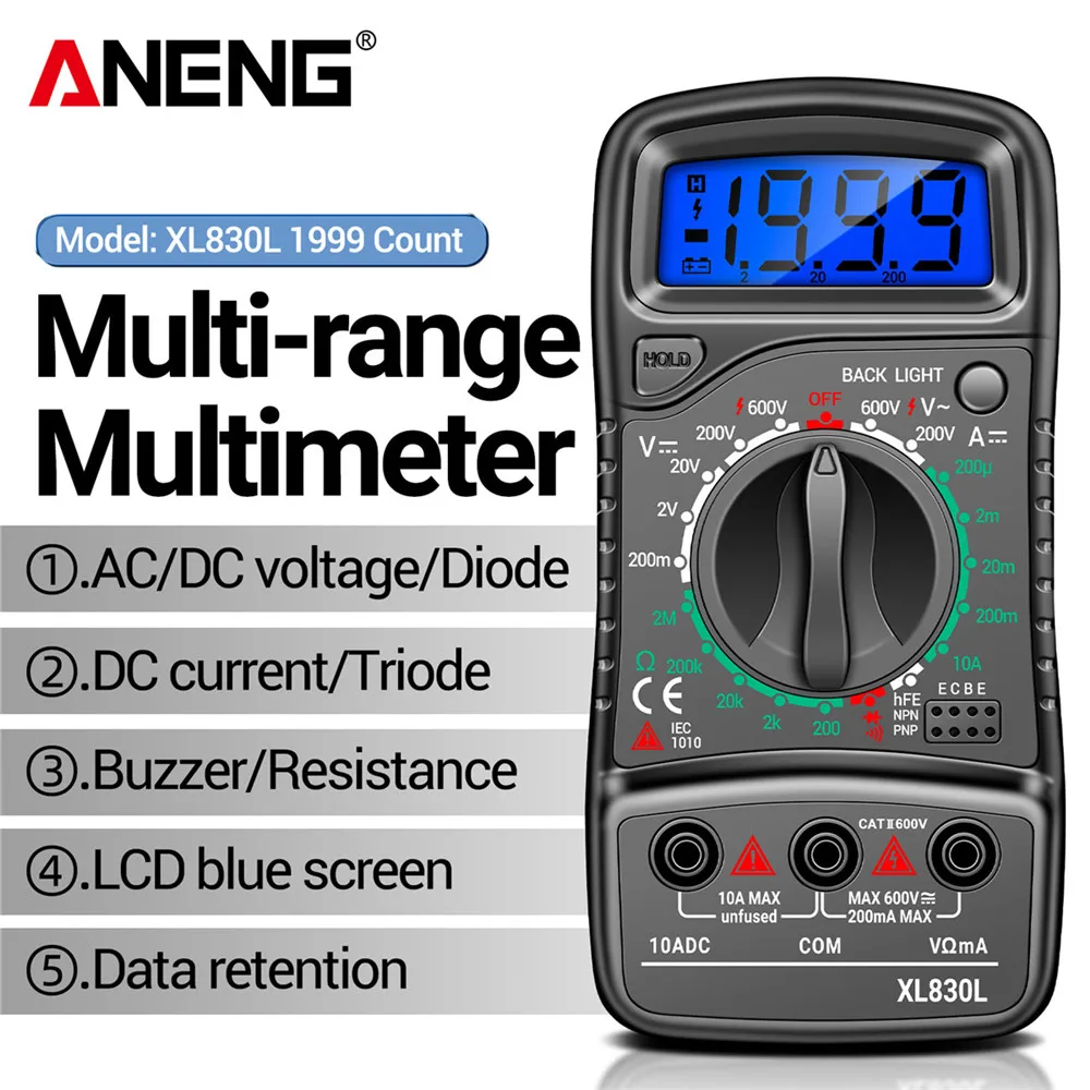 

ANENG XL830L Digital Multimeter transistor automotive dmm capacitance multimetro digital profesional tester Circuit Auto Repair