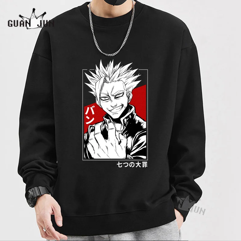 

Anime Hoodie Men Women Seven Deadly Sins Meliodas Printed Long Sleeve Pullover Unisex Autumn Loose Streetwear Sweatshirts Male