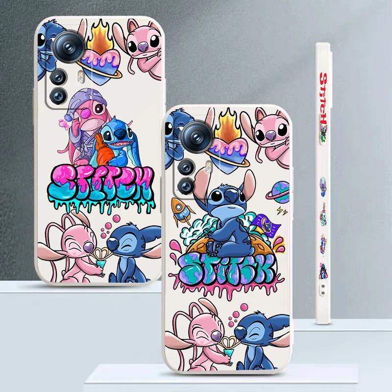

Lilo & Stitch Luxury Cartoon Phone Case For Xiaomi Mi 13 12S 12 12X 12T 11i 11T 11 10 10S 10T Pro Lite Ultra 5G Liquid Left Rope