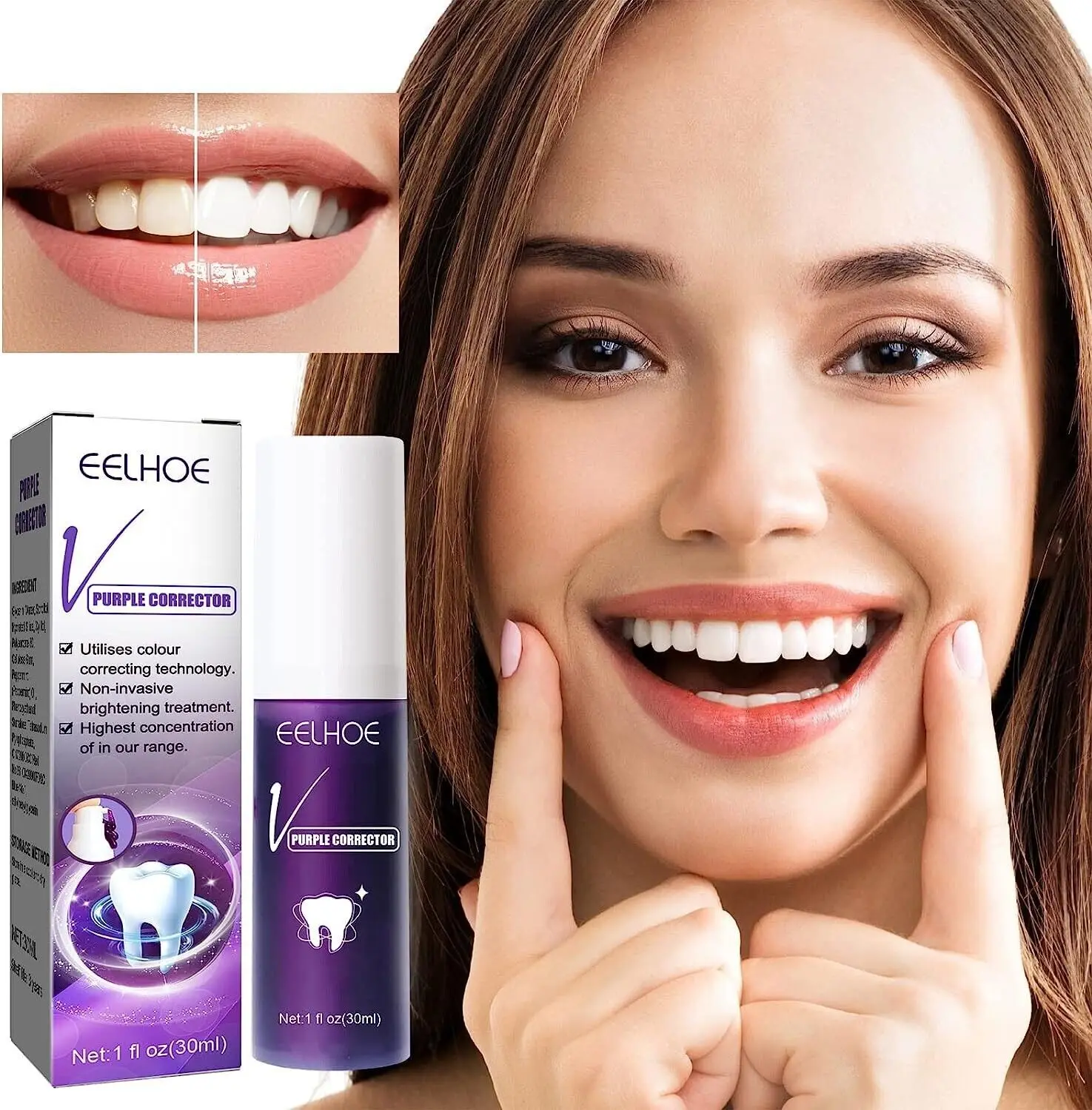 

30ml Whitening Toothpaste Removes Stains Teeth Oral Hygiene Mousse Deep Clean Colour Corrector Breathing Freshener Toothpaste