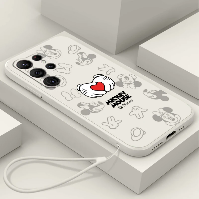 

Liquid Rope Cover Mickey Mouse Cool Disney Phone Case For Samsung Galaxy S23 S22 S21 S20 FE S10 Plus Lite Ultra 5G Funda