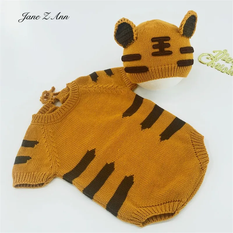 

New photo studio tiger theme clothing baby photography clothes little tiger photo shoot jumpsuit + hat