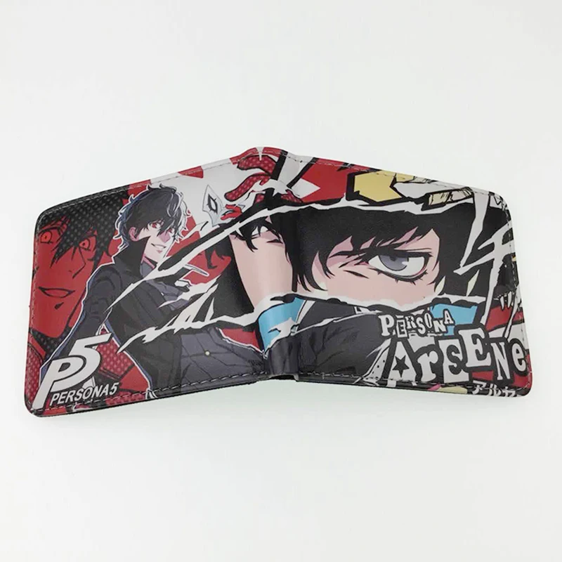 

Game Persona5 Wallet Coin Cosplay Men Pu Leather Cartoon Short Wallet Travel ID Credit Card Passport Holder Packet Wallet Purse