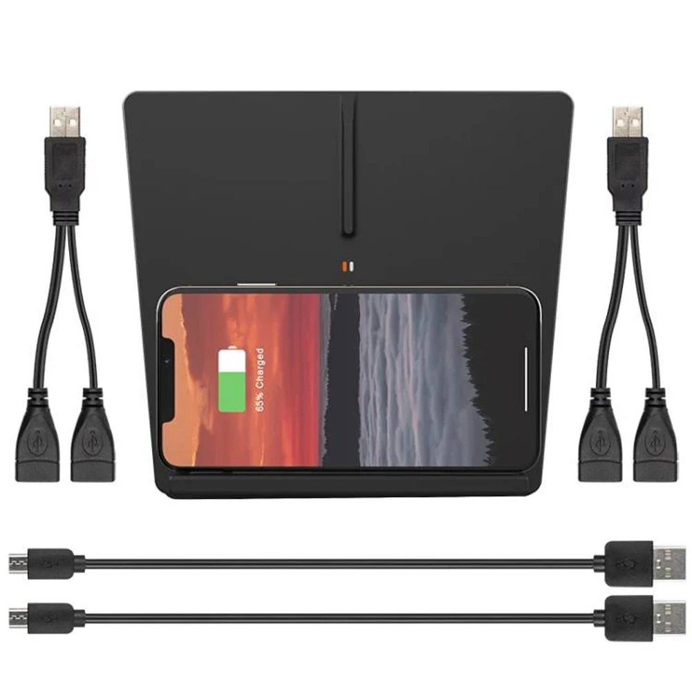 

10W Wireless Charger Pad Four Ports Black Phone Charging Pad Center Console Accessories Anti-Skid Fit for Tesla Model 3