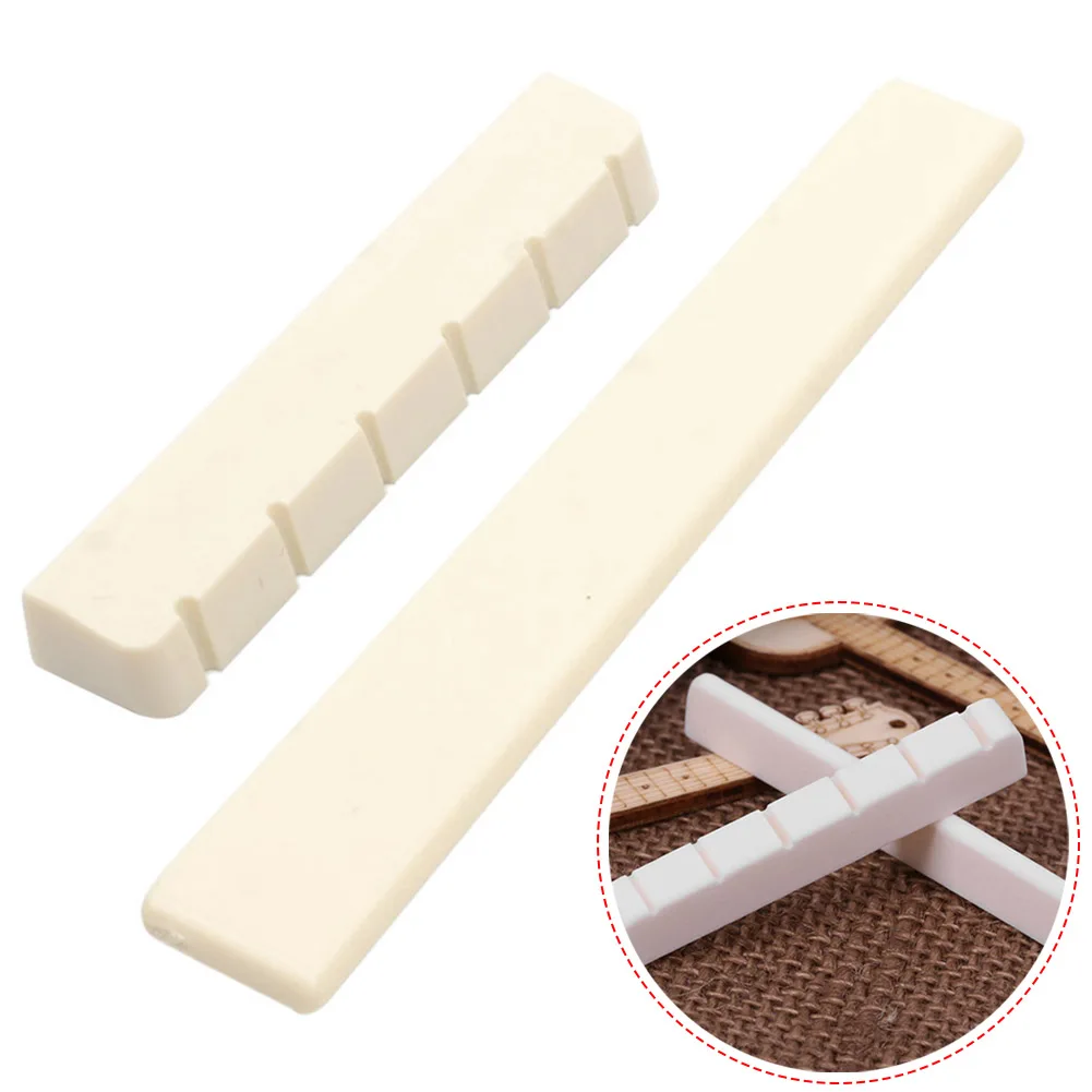 Bstinay 5 X White Bone 80mm Bridge Saddle & Slotted Nut Set For 6 String Classic Guitar