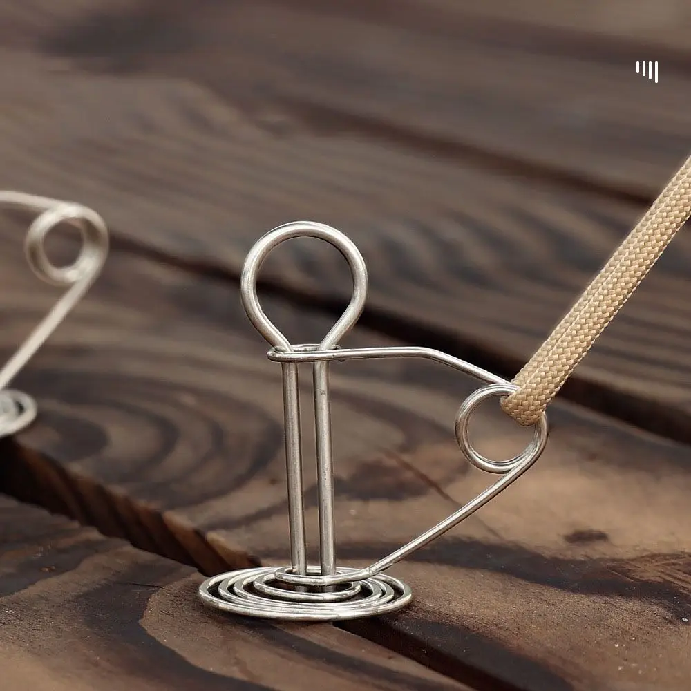 

Windproof Stainless Steel Spring Nails High Strength Fish Bone Ground Nail Wind Rope Buckle Portable Outdoor Tools