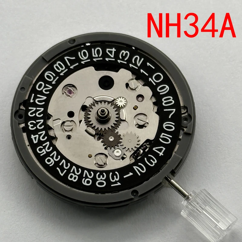 NH34 High-precision Movement Black GMT Datewheel Crown at Modification NH34A  Automatic Movement Mechanism 24 Hour Hand
