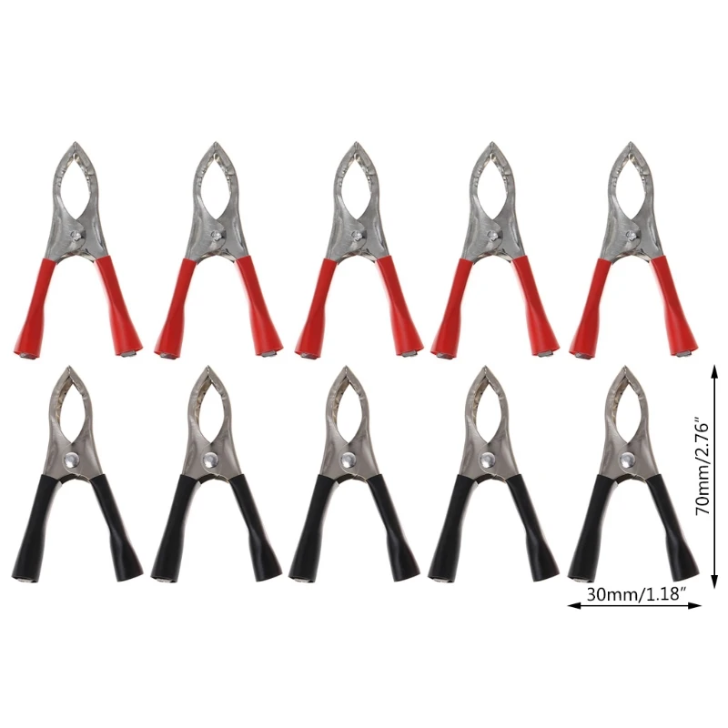 

Зажимы типа крокодил L21B, 10 шт., 30 А, зажим типа крокодил 70 мм