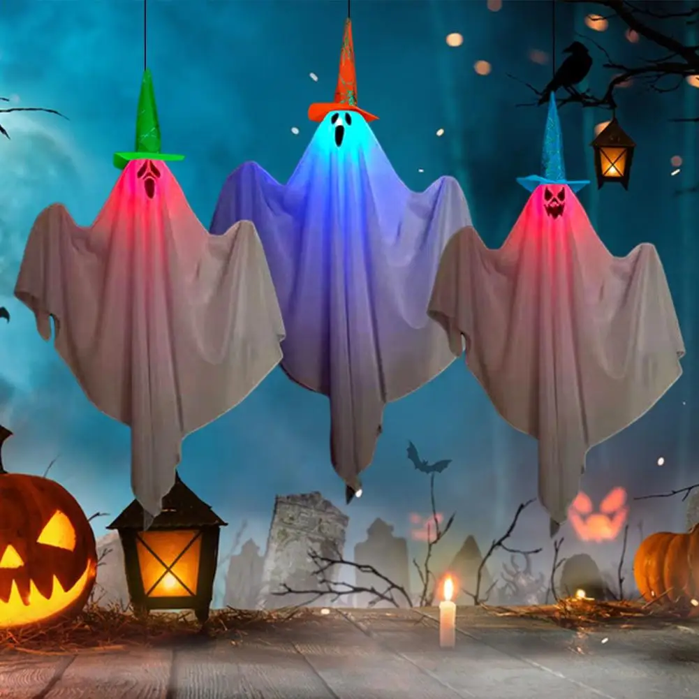 

Halloween Ghost Pendants Spooky Outdoor Halloween Decor Led Ghost Pendant Flying Tree Decoration for Yard Porch More Glow Dark