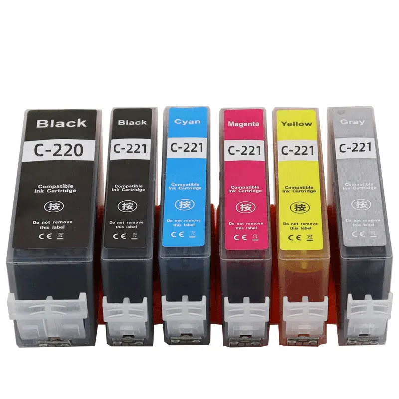 

PGI-220 CLI-221 Compatible Ink Cartridge for Canon PGI220 CLI221 PIXMA MP620 MP620B MP630 MP640 MP640R MP980 MP990 Printer