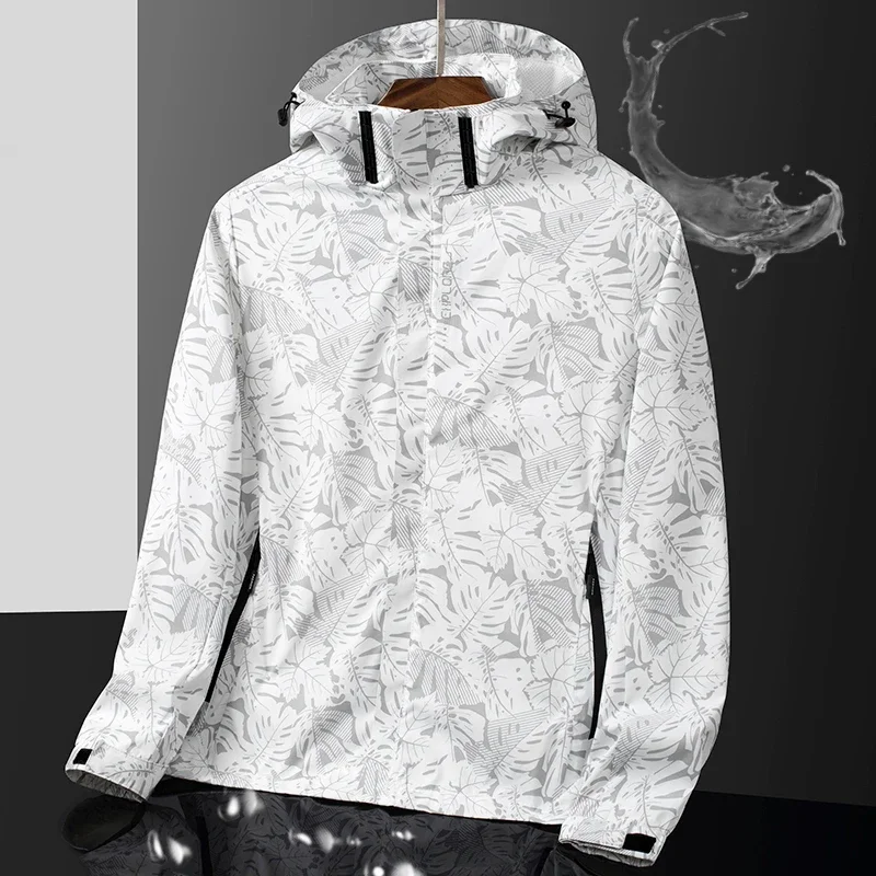 2024 мужская весенняя ветровка повседневная водонепроницаемая съемная шапка для