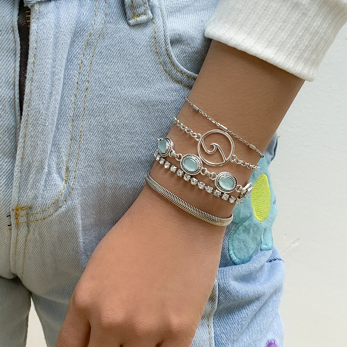 5 шт. женские металлические браслеты в стиле ретро |