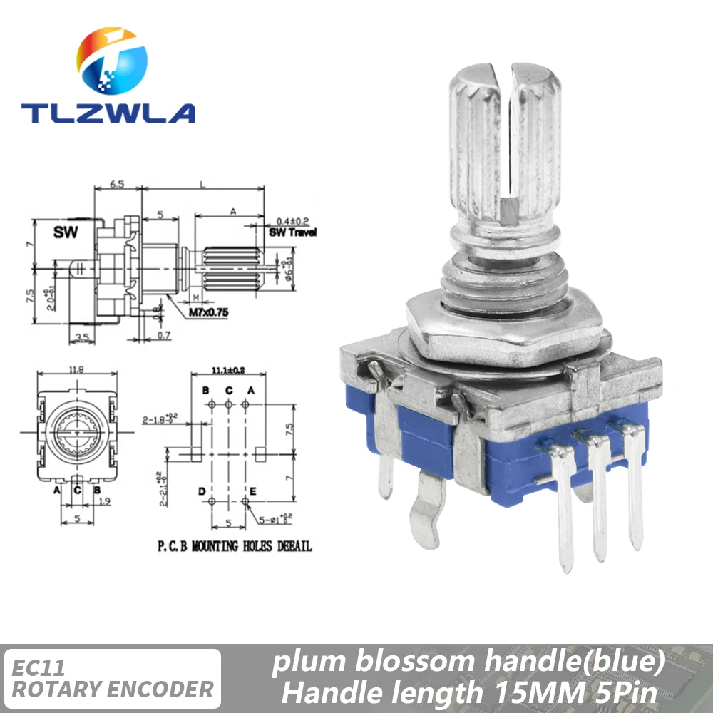 

5 шт., поворотный энкодер EC11 TLZWLA