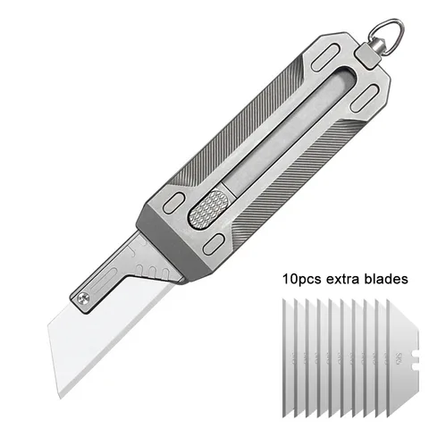 Универсальный нож из титанового сплава, брелок, мини-нож с раздвижным лезвием для повседневного использования, маленькая коробка, резак, портативные карманные ножи со сменным лезвием SK5