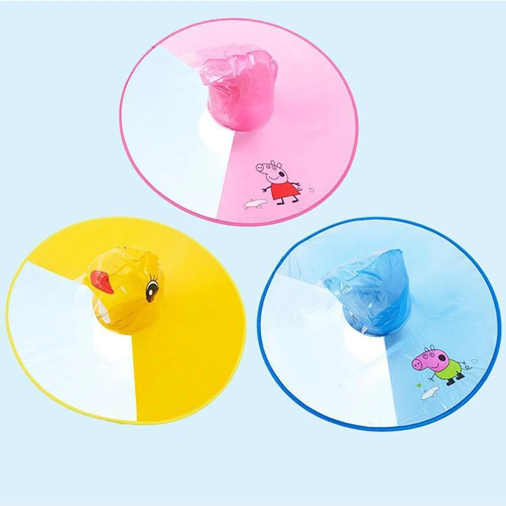 Kids Raincoat Hands Free Rainwear Children Toddler Duck Raincoat Foldable Umbrella Hat Waterproof UFO for Baby Girls And Boys