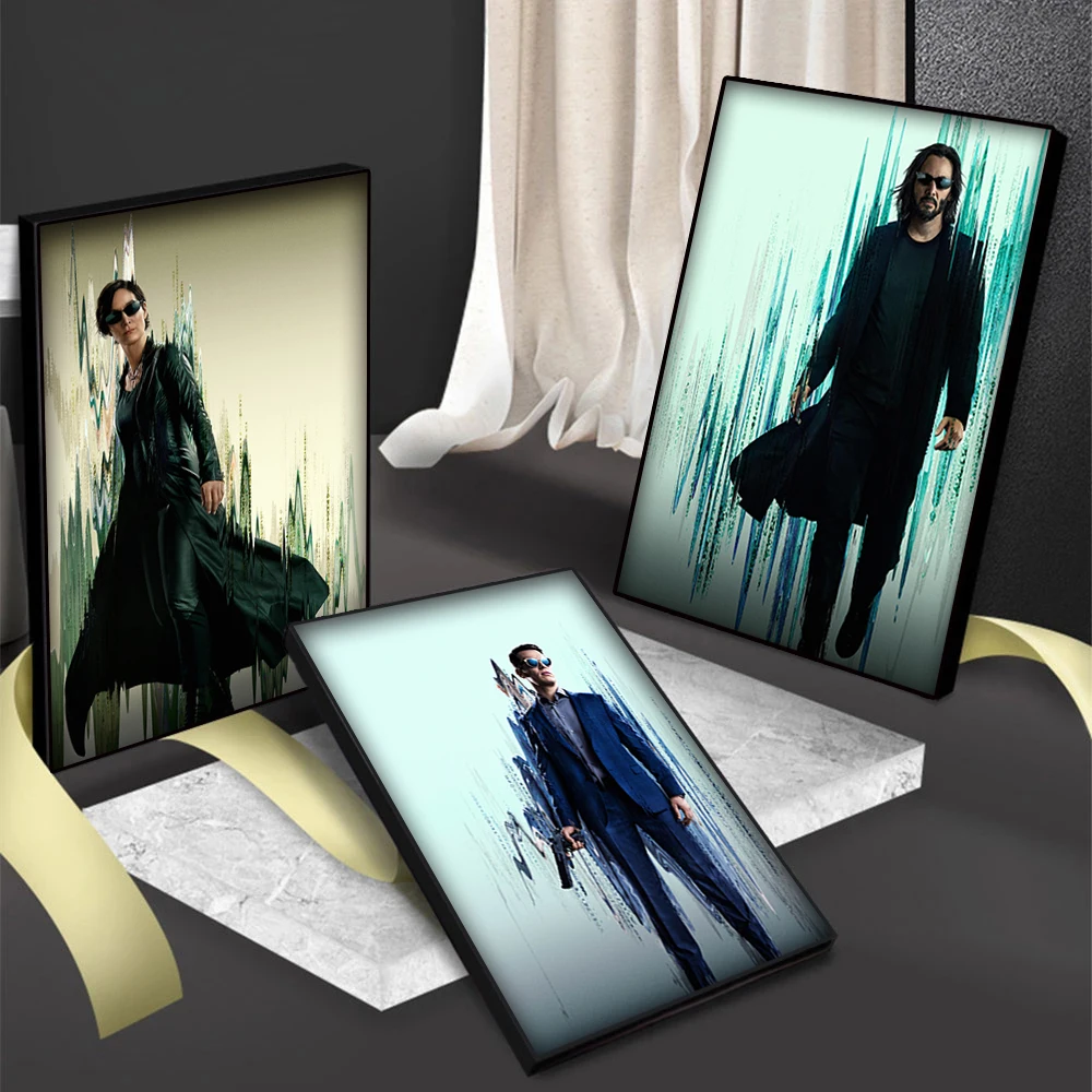 Постер из классического американского фильма The Matrix картина в стиле ретро для